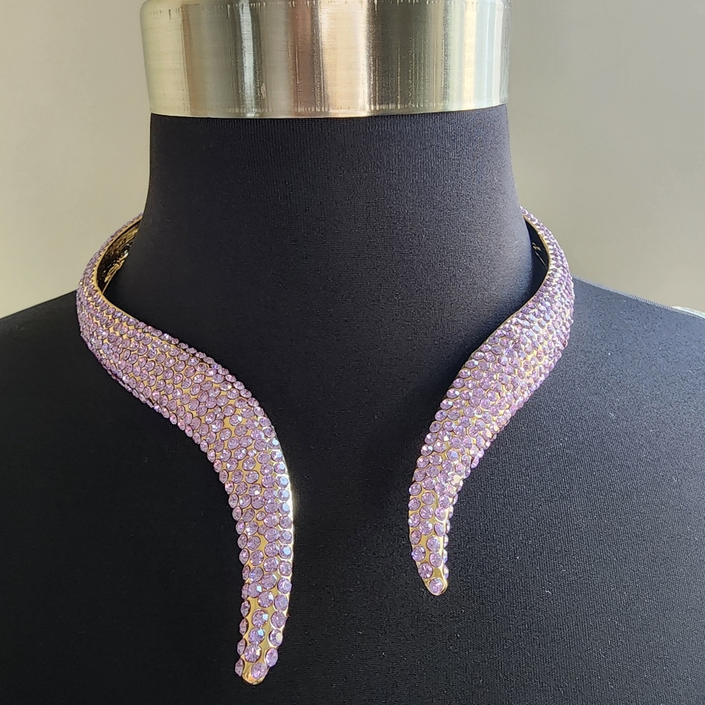 Sparkly Pink Rhinestone Amrita Singh Necklace
